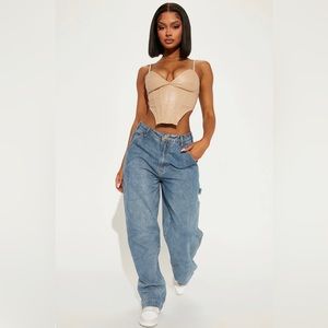 NWT fashion nova on deck carpenter skater jeans - light blue wash